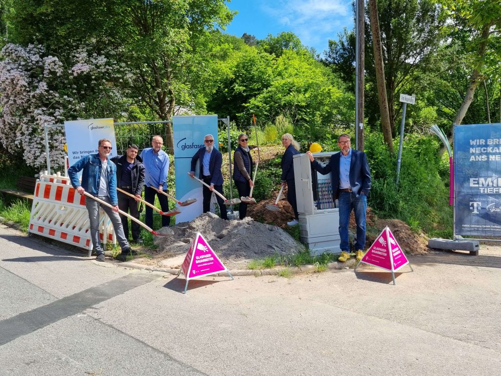 Spatenstich für den Glasfaserausbau in Neckarsteinach